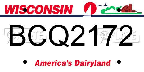 BCQ2172 Wisconsin License Plate
