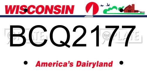 BCQ2177 Wisconsin License Plate