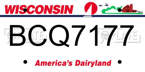 BCQ7177 Wisconsin License Plate