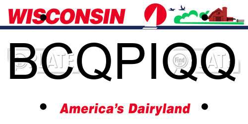 BCQPIQQ Wisconsin License Plate