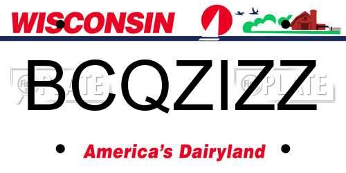 BCQZIZZ Wisconsin License Plate