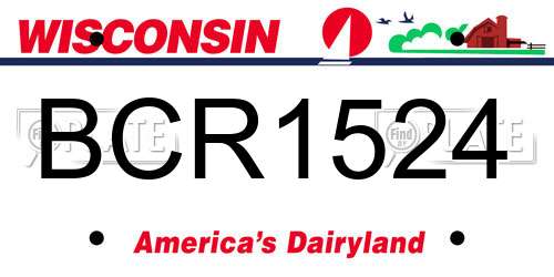 BCR1524 Wisconsin License Plate