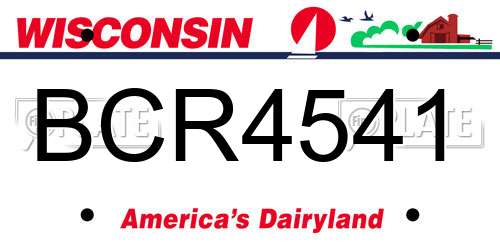 BCR4541 Wisconsin License Plate
