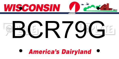 BCR79G Wisconsin License Plate