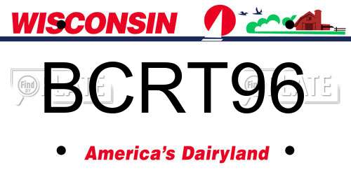 BCRT96 Wisconsin License Plate