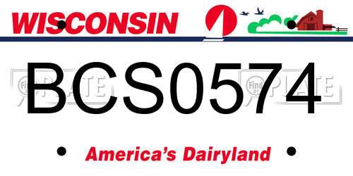 BCS0574 Wisconsin License Plate