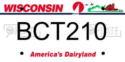 BCT210 Wisconsin License Plate