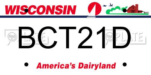 BCT21D Wisconsin License Plate