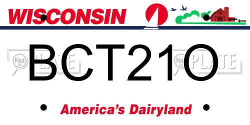 BCT21O Wisconsin License Plate