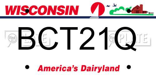 BCT21Q Wisconsin License Plate