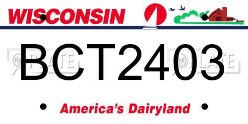 BCT2403 Wisconsin License Plate