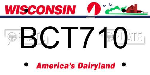 BCT710 Wisconsin License Plate
