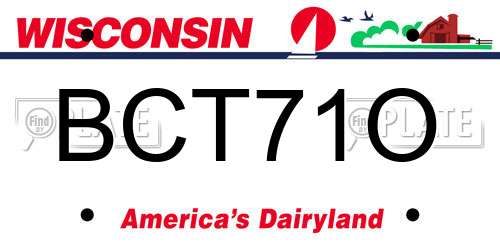 BCT71O Wisconsin License Plate