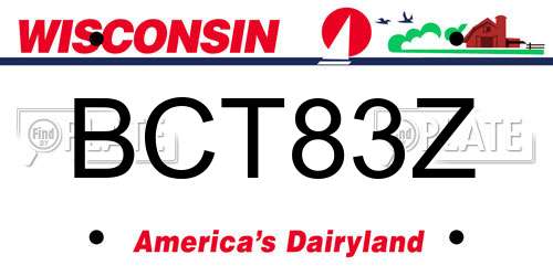 BCT83Z Wisconsin License Plate