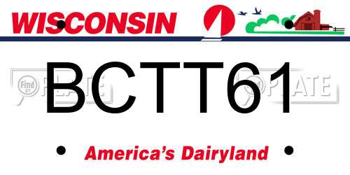 BCTT61 Wisconsin License Plate