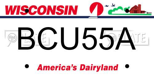 BCU55A Wisconsin License Plate