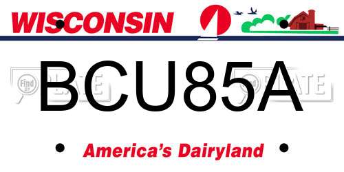BCU85A Wisconsin License Plate