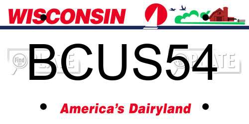 BCUS54 Wisconsin License Plate