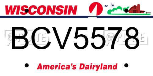 BCV5578 Wisconsin License Plate
