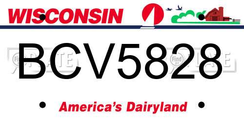 BCV5828 Wisconsin License Plate