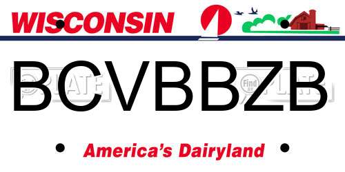 BCVBBZB Wisconsin License Plate