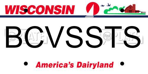 BCVSSTS Wisconsin License Plate