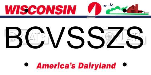 BCVSSZS Wisconsin License Plate