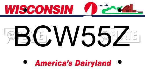 BCW55Z Wisconsin License Plate