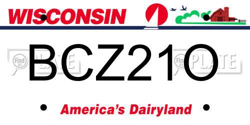 BCZ21O Wisconsin License Plate