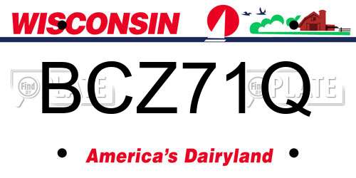 BCZ71Q Wisconsin License Plate