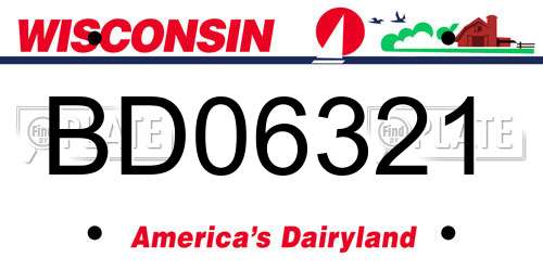 BD06321 Wisconsin License Plate