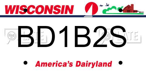 BD1B2S Wisconsin License Plate