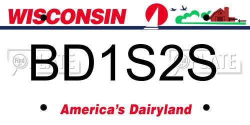 BD1S2S Wisconsin License Plate
