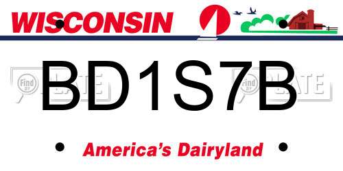BD1S7B Wisconsin License Plate