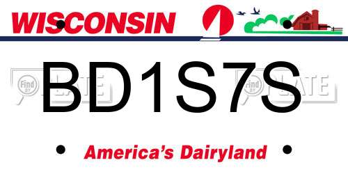 BD1S7S Wisconsin License Plate