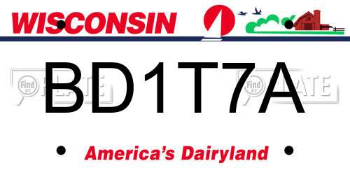 BD1T7A Wisconsin License Plate