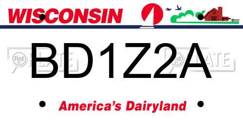 BD1Z2A Wisconsin License Plate