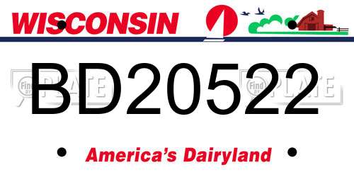 BD20522 Wisconsin License Plate