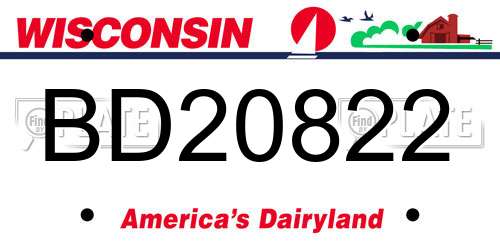 BD20822 Wisconsin License Plate