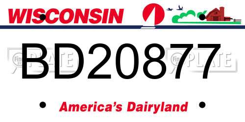 BD20877 Wisconsin License Plate