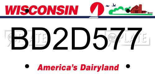 BD2D577 Wisconsin License Plate