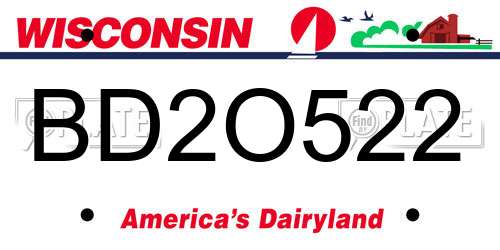 BD2O522 Wisconsin License Plate