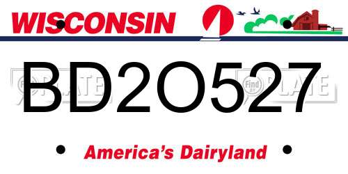 BD2O527 Wisconsin License Plate