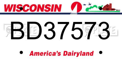 BD37573 Wisconsin License Plate