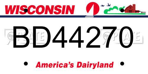 BD44270 Wisconsin License Plate