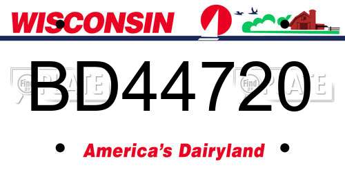 BD44720 Wisconsin License Plate