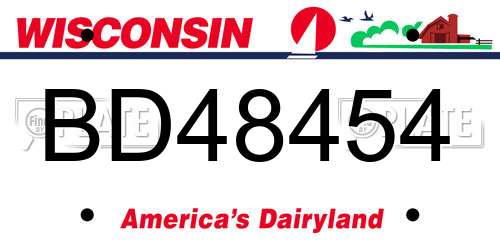 BD48454 Wisconsin License Plate