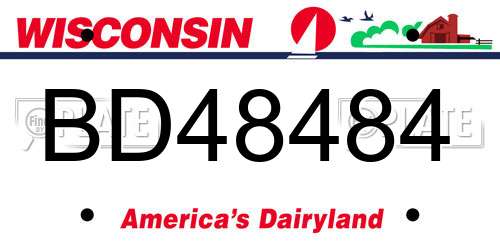 BD48484 Wisconsin License Plate