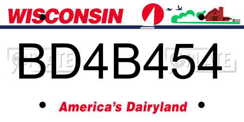 BD4B454 Wisconsin License Plate