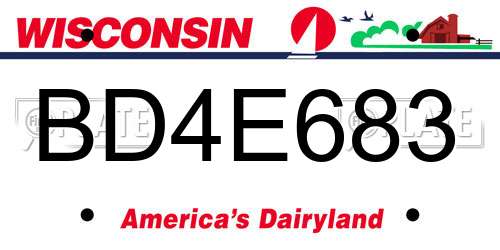 BD4E683 Wisconsin License Plate